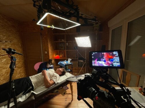 Photo Mathieu Kiefer Tournage d'un documentaire aux Établies à Decazeville