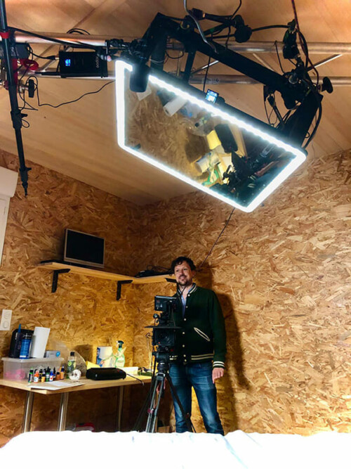 Photo Mathieu Kiefer Tournage d'un documentaire aux Établies à Decazeville